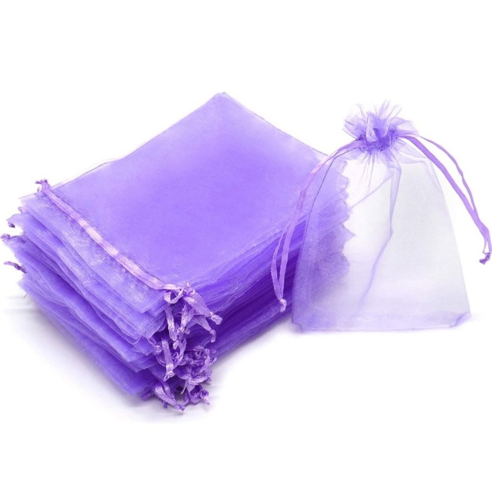 20 Light Purple/Lavender Drawstring Organza Bags 4x6